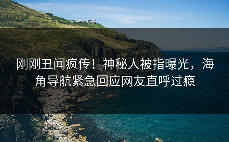 刚刚丑闻疯传！神秘人被指曝光，海角导航紧急回应网友直呼过瘾