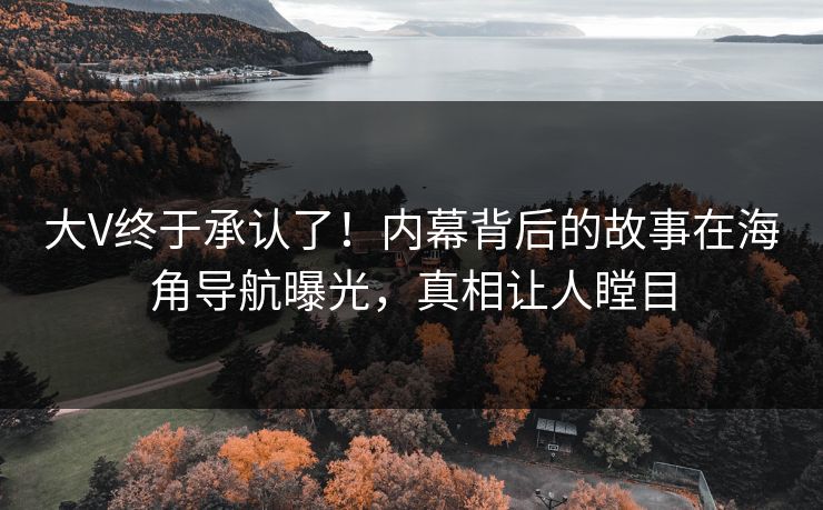 大V终于承认了！内幕背后的故事在海角导航曝光，真相让人瞠目
