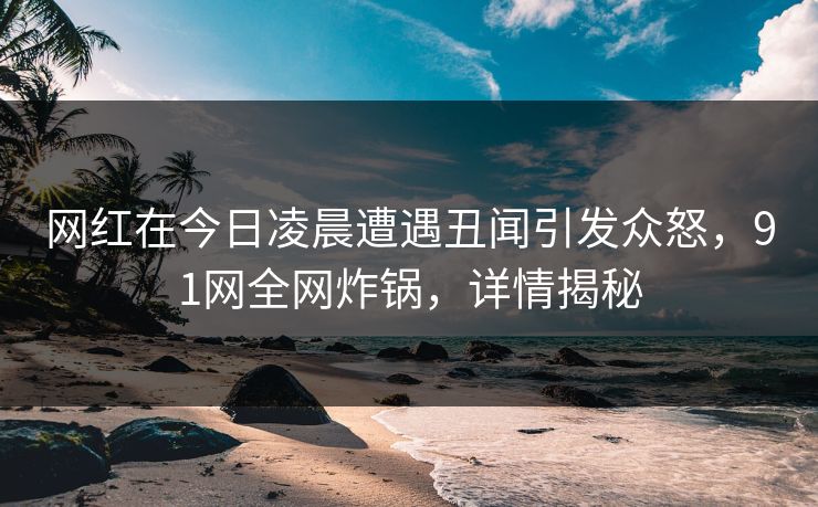 网红在今日凌晨遭遇丑闻引发众怒，91网全网炸锅，详情揭秘