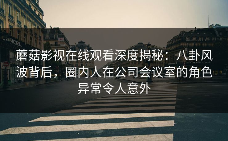 蘑菇影视在线观看深度揭秘:八卦风波背后,圈内人在公司会议室的角色异常令人意外 蘑菇影视在线观看深度揭秘:八卦风波背后,圈内人在公司会议室的角色异常令人意外